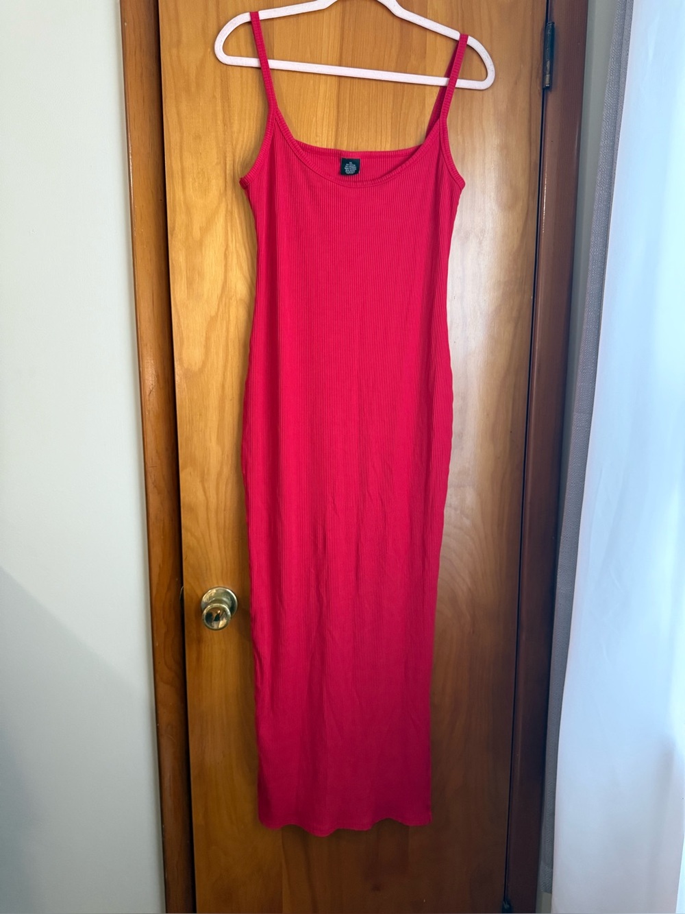 Womenās Ribbed Red Tank Top Dress- Brand Unknown